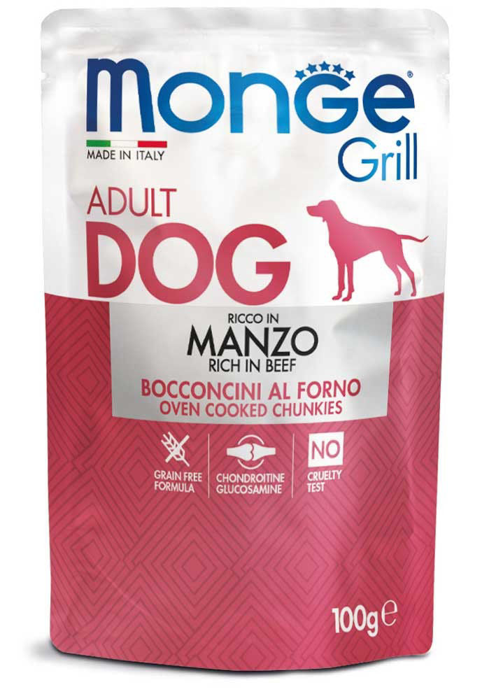 Monge Grill konservuotas pašaras šunims su jautiena 100g