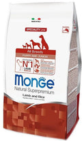 Monge puppy sausas pašaras (ėriena ir ryžiai) 12kg