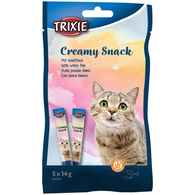 Trixie kreminis skanėstas katėms su tunu ir balta žuvim, 5x14 g