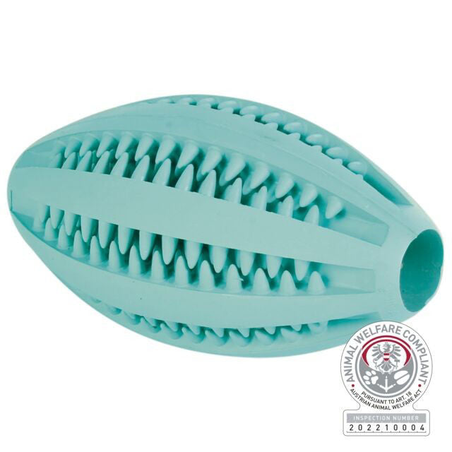 Trixie Denta Fun Regbio kamuolys, mėtinis, natūrali guma, 11 cm