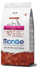 Monge Dry Dog Spec. Line - ypač mažų veislių suaugusiems šunims su ėriena, ryžiais ir bulvėmis 0,8 kg
