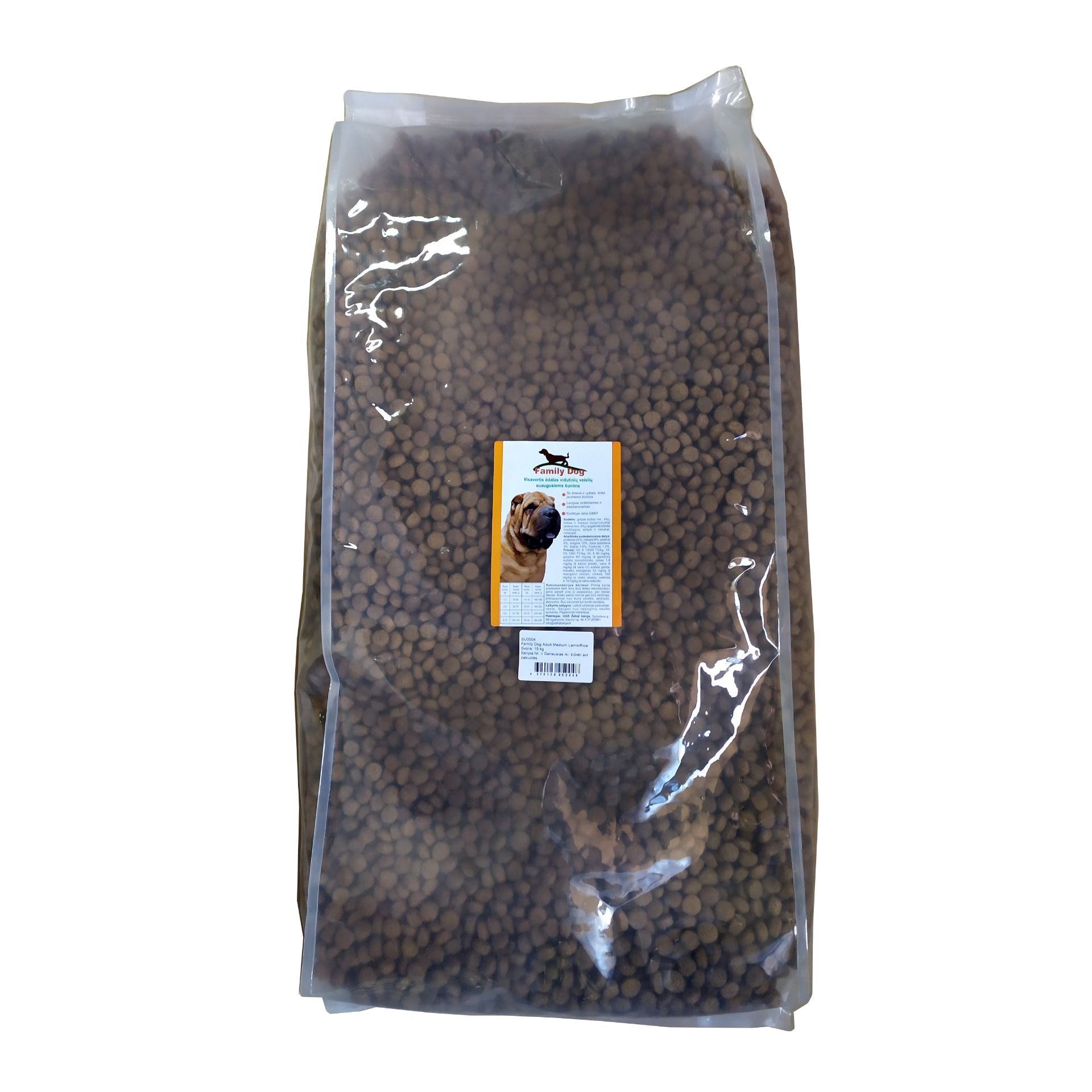 Family Dog Adult Medium visavertis pašaras suaugusiems šunims su ėriena ir ryžiais 15kg