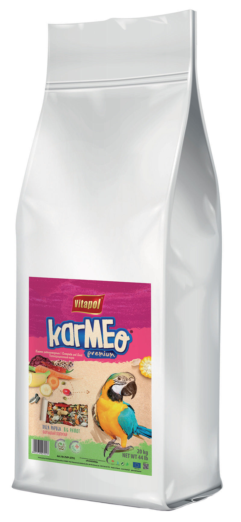 Vitapol Visavertis lesalas didelėms papūgoms maišas 20 kg.
