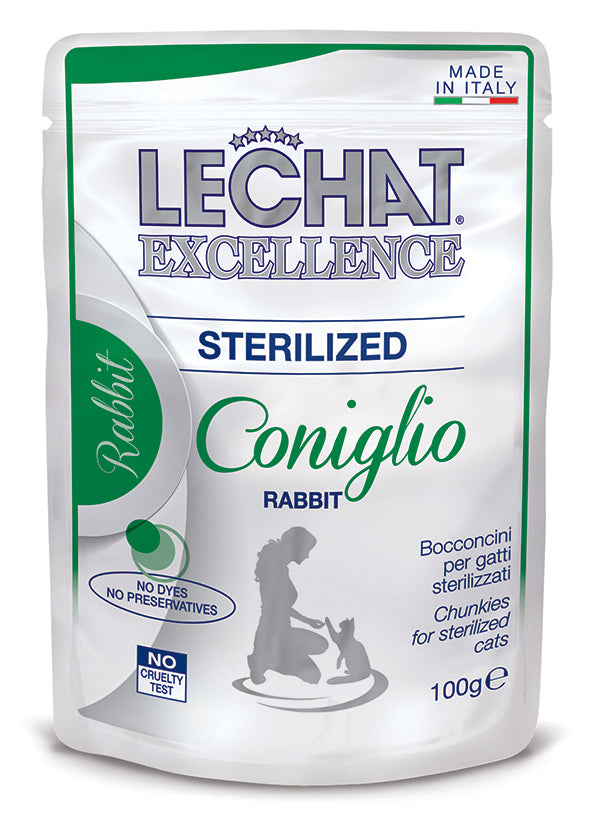 Lechat Exc. konservai sterilizuotoms katėms su triušiena 100g