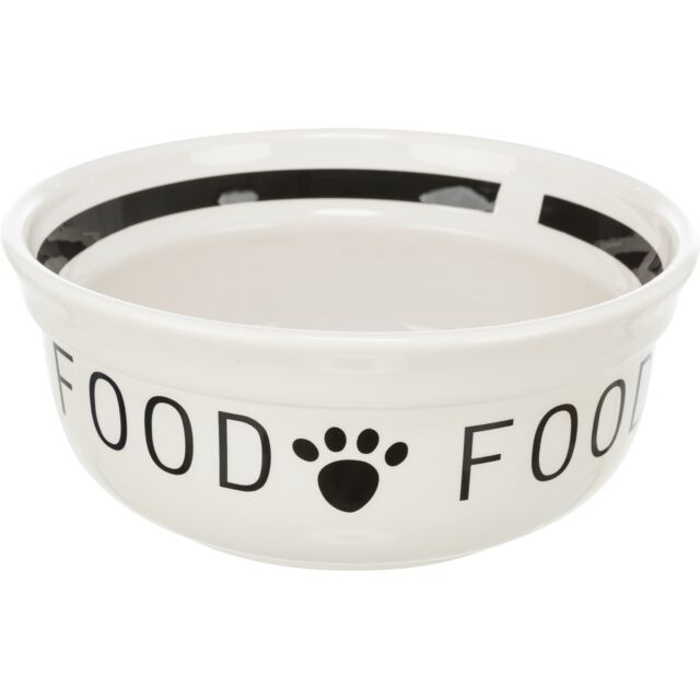 TRIXIE „Food" dubenėlis, keramika, 0.6 l/15 cm, baltas/juodas