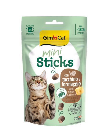GIMCAT MINI STICKS WITH TURKEY & CHEESE 50 G