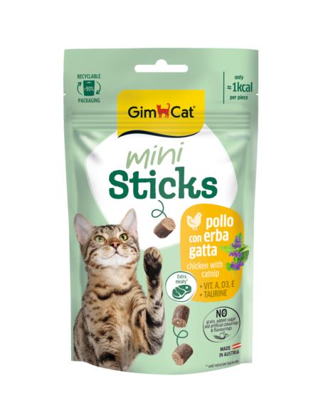 GIMCAT MINI STICKS CHICKEN WITH CATNIP 50 G