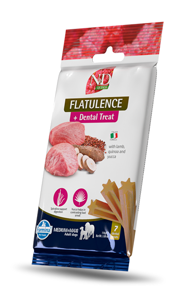 FARMINA N&D QUINOA - DOG TREAT - FLATULENCE Lamb&Yucca ADULT MED&MAX 100 g