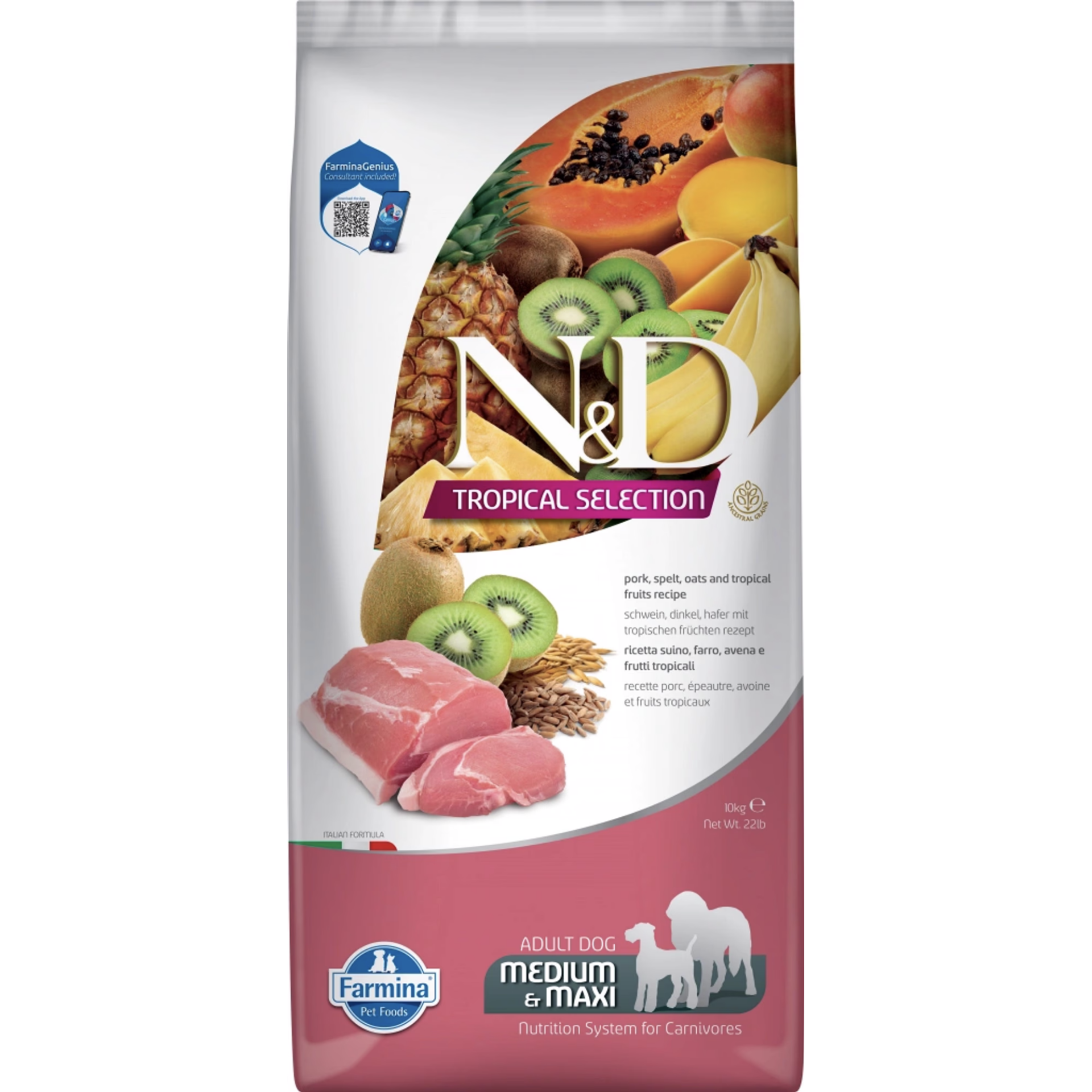 FARMINA N&D TROPICAL SELECTION - DOG Dry Pork ADULT MED&MAX