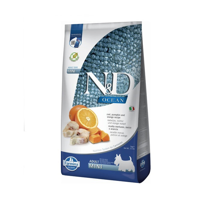 FARMINA N&D OCEAN - DOG Dry Cod Pumpkin&Orange ADULT MINI