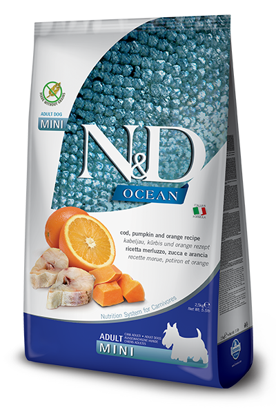 FARMINA N&D OCEAN - DOG Dry Cod Pumpkin&Orange ADULT MINI 2,5 kg