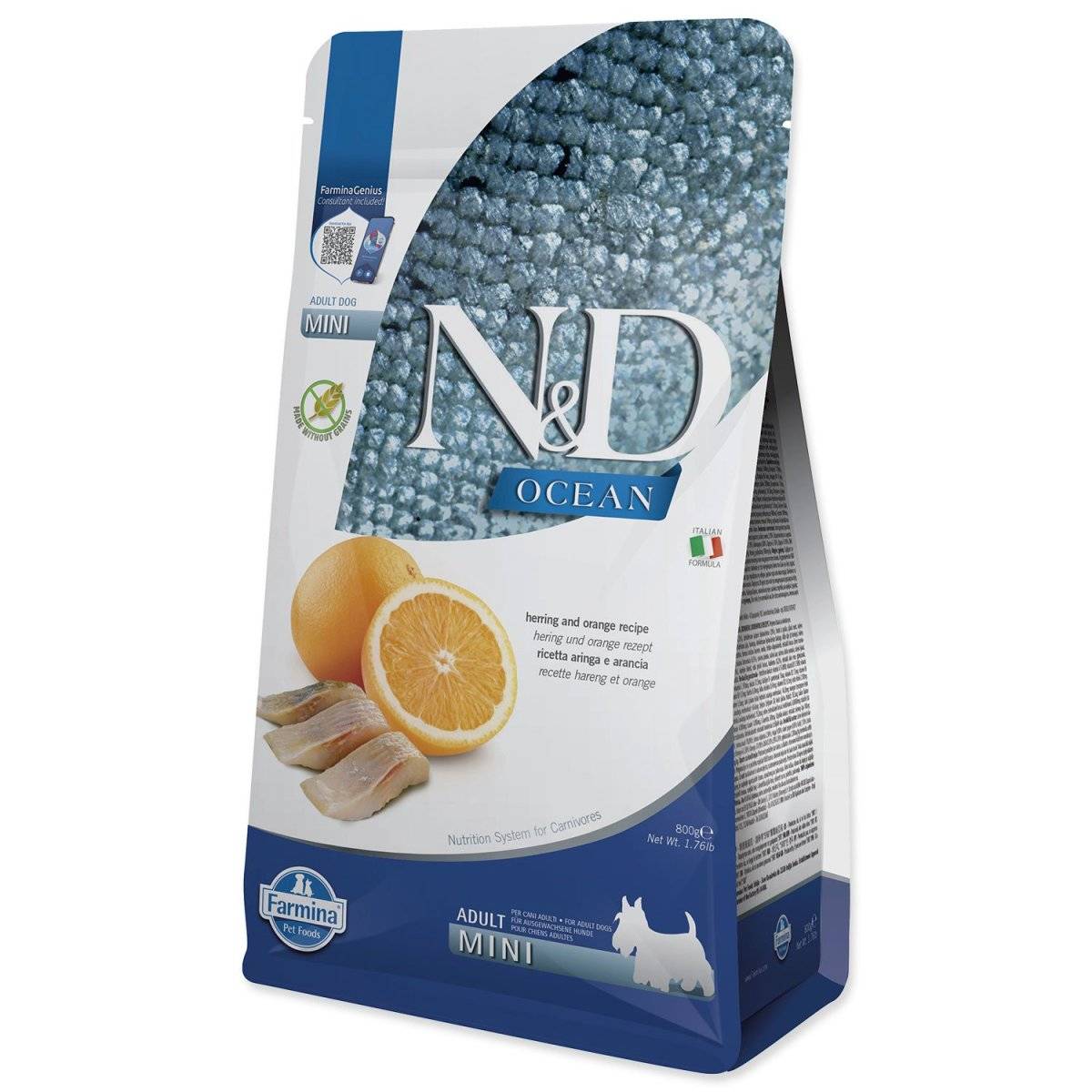 FARMINA N&D OCEAN - DOG Dry Herring&Orange ADULT MINI