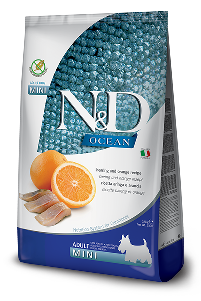 FARMINA N&D OCEAN - DOG Dry Herring&Orange ADULT MINI 2,5 kg