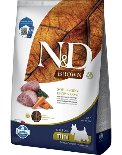 FARMINA N&D BROWN - DOG Dry Lamb Spirulina&Carrot ADULT MINI