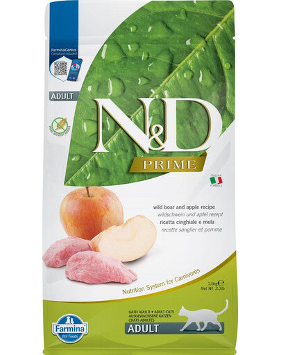 FARMINA N&D PRIME - CAT Dry Wild Boar&Apple ADULT 10 kg