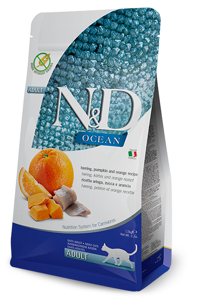 FARMINA N&D OCEAN - CAT Dry Herring Pumpkin&Orange ADULT 1,5 kg