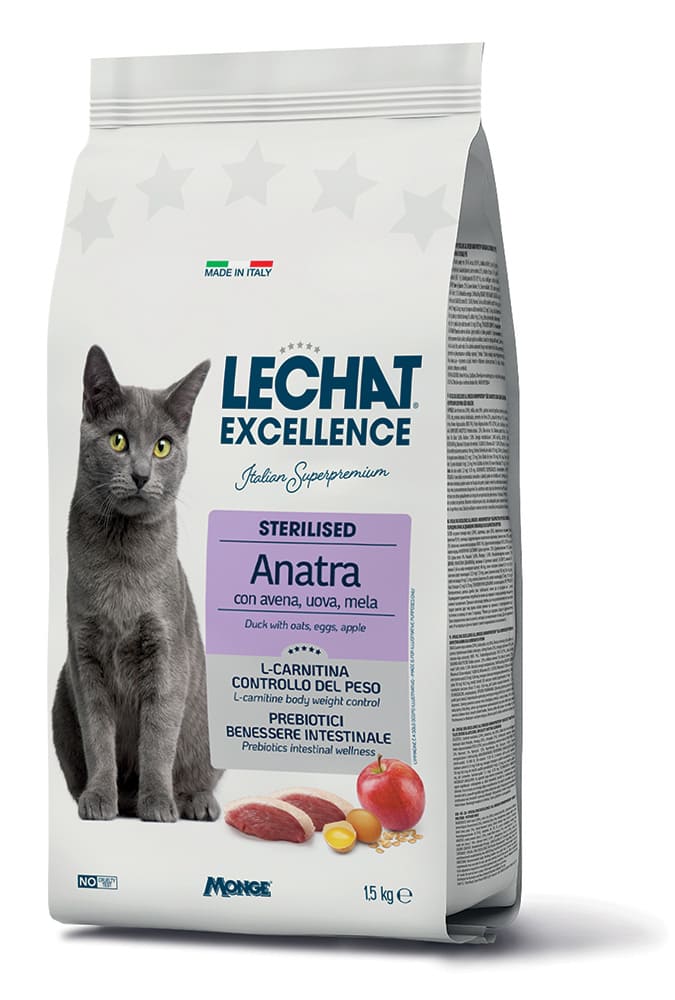 Lechat Exc. sausas pašaras sterilizuotoms katėms su antiena 1,5 kg