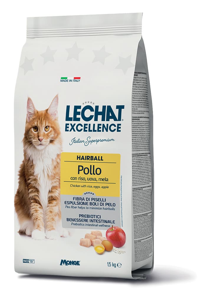 Lechat Exc. Hairball sausas pašaras katėms su vištiena 1.5kg
