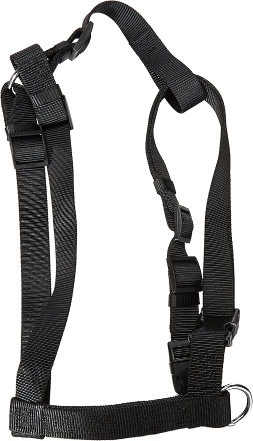 Trixie Classic H-petnešos, L-XL 75-100cm/25 mm, juodos