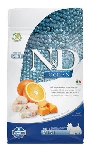 FARMINA N&D OCEAN - DOG Dry Cod Pumpkin&Orange ADULT MINI
