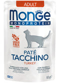 Monge Monoprotein Adult begrūdis konservuotas pašaras katėms su kalakutiena 85g