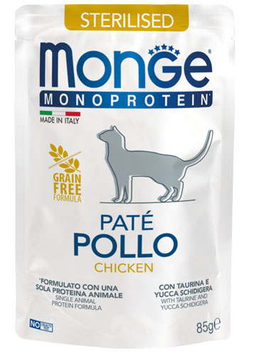 Monge Monoprotein Adult begrūdis konservuotas pašaras katėms 85g