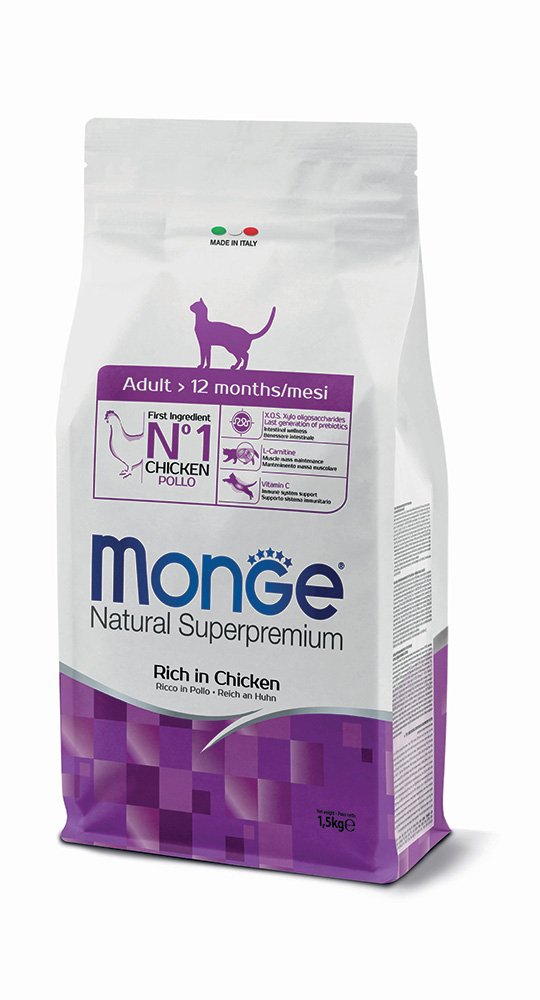 Monge Daily Line super premium pašaras suaugusioms katėms su vištiena1,5kg