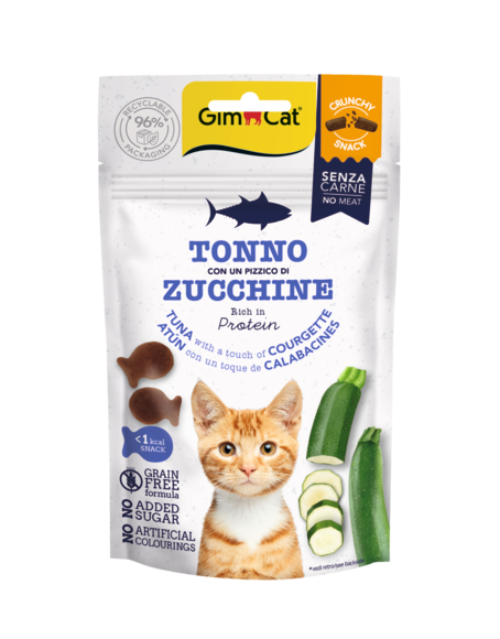 Gimcat Crunchy Snacks Tuna & Courgette traškūs skanėstai tunas/cukinija 50g