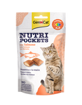 GimCat Nutri Pockets with Salmon &amp; Omega 3&amp;6 skanėstai katėms su Lašiša, Omega 3 ir 6 riebalų rūgštimis 60g