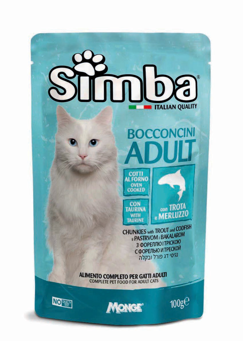 Simba konservuotas pašaras katėms su upėtakiu ir menke 100g
