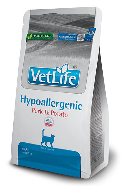 FARMINA VET LIFE - CAT Dry HYPOALLERGENIC Pork&Potato ADULT 400 g