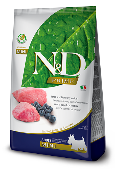 FARMINA N&D PRIME - DOG Dry Lamb&Blueberry ADULT MINI 2,5 kg
