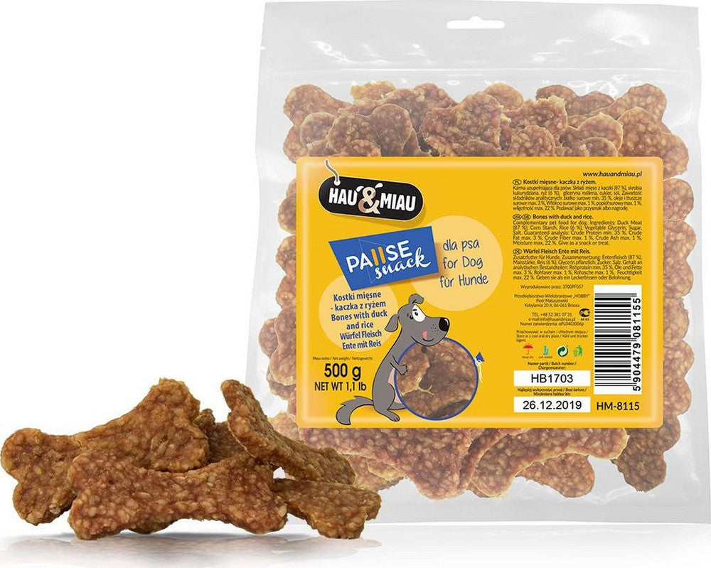 Hau&amp;Miau mėsos kauliukai su Antiena ir Ryžiais 500g