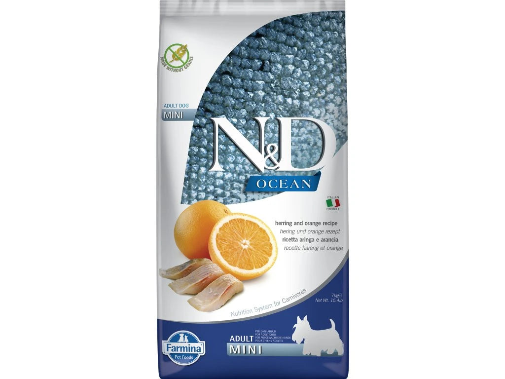 FARMINA N&D OCEAN - DOG Dry Herring&Orange ADULT MINI