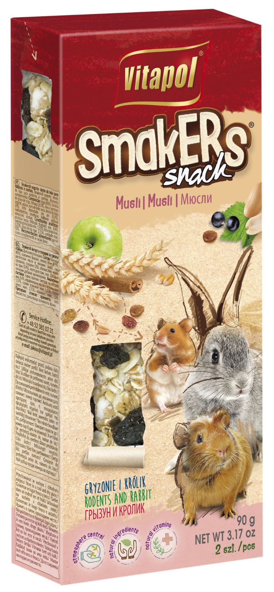 Vitapol Smakers skanėstas triušiams ir graužikams su dribsniais 90g