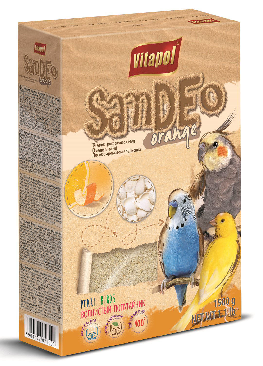 Vitapol smėlis paukščiams apelsininis 1,5kg
