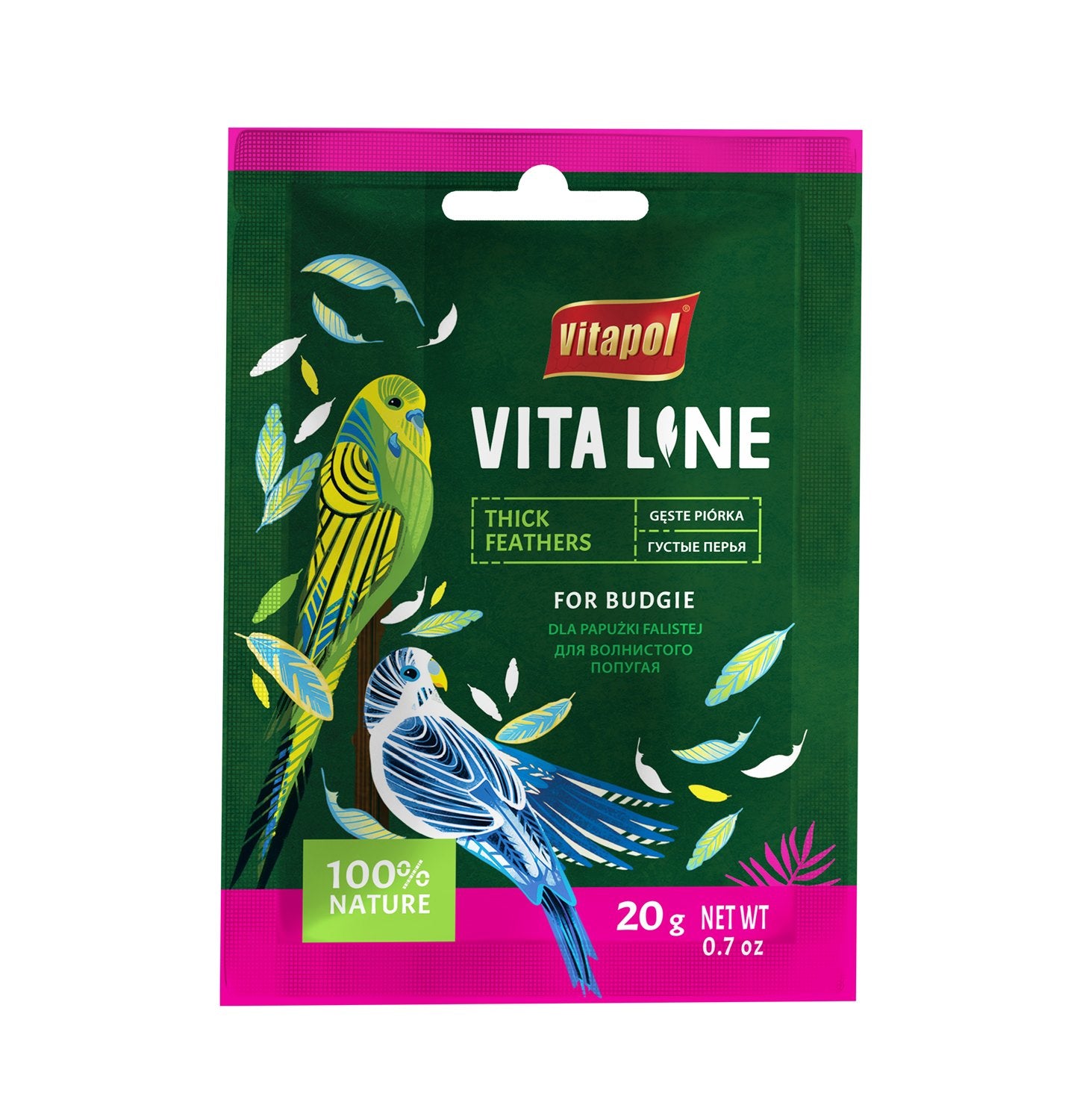 Vitapol Vitaline papildomas lesalas banguotosioms papūgėlėms tankios plunksnos 20g