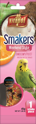 Vitapol Smakers Weekend Style vaisinis skanėstas Banguotosioms papūgėlėms 45g