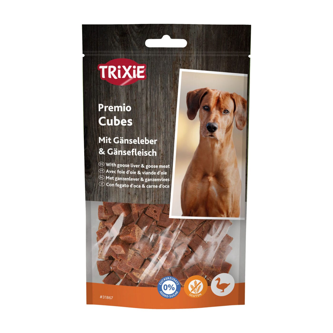Trixie PREMIO skanėstai šunims, žąsies kepenų kubeliai, 100 g