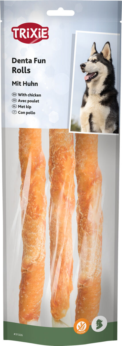 Trixie Denta Fun skanėstai šunims, kramtomi vištienos suktinukai 140 g