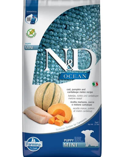 FARMINA N&D OCEAN - DOG Dry Cod Pumpkin&Cantaloupe PUPPY MINI 7 kg
