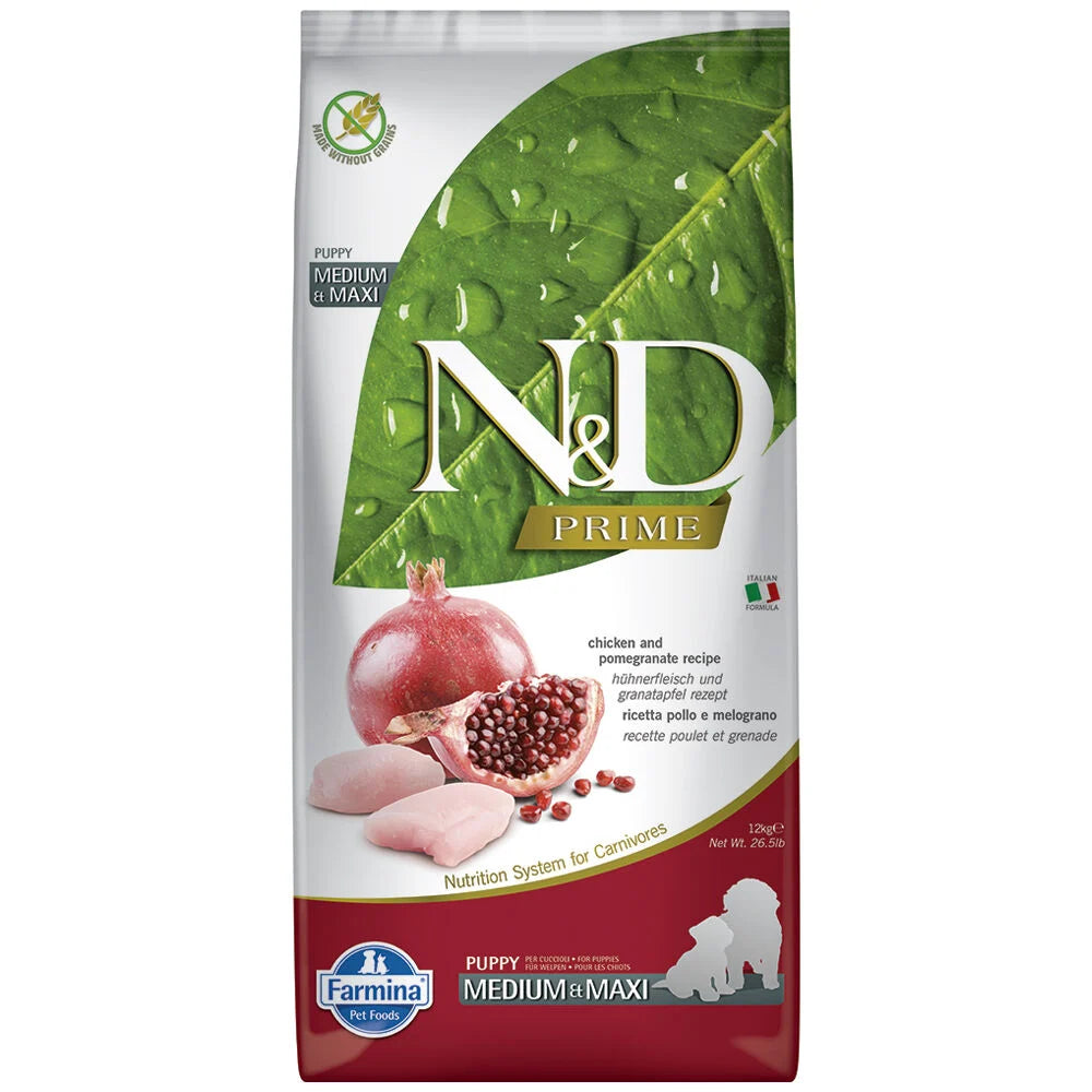 FARMINA N&D PRIME - DOG Dry Chicken&Pomegranate PUPPY MED&MAX 12 kg