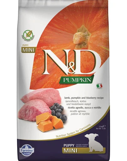 FARMINA N&D PUMPKIN - DOG Dry Lamb&Blueberry PUPPY MINI 7 kg
