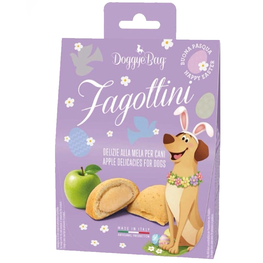 DoggyeBag FAGOTTINI Traškūs sausainiai su obuoliais 3x2x1cm 110 g