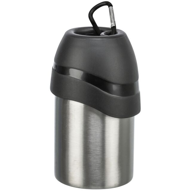 Trixie Gertuvė butelis su dubenėliu, nerūd. plienas/plastikas, 0.3 l