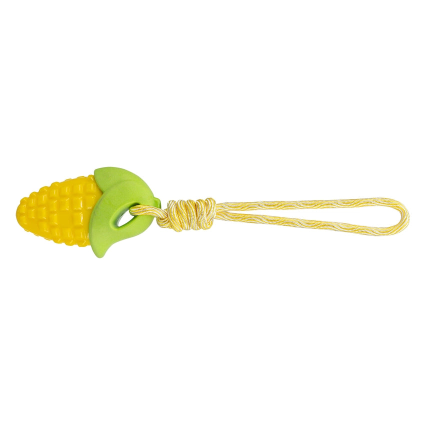 Trixie Žaislas šuniui Kukurūzų burbuolė ant virvės, TPR, 13 cm/34 cm