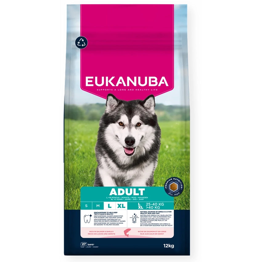 Eukanuba Dog Salmon Barley L/XL breed 12 kg, su lašiša ir miežiais
