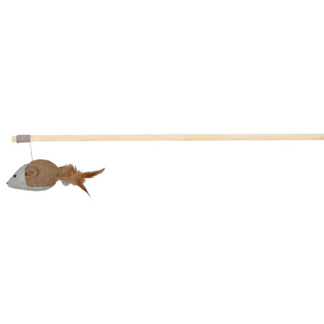 Trixie Meškerė su pele ir plunksnomis, medis/džiutas, 50 cm