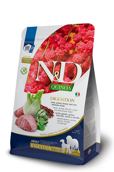 FARMINA N&D QUINOA - DOG Dry DIGESTION Lamb&Fennel ADULT MED&MAX 2,5 kg