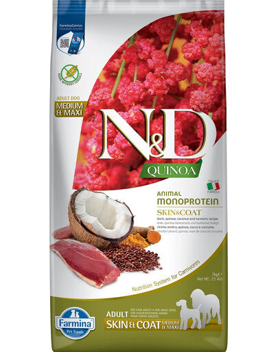 FARMINA N&D QUINOA - DOG Dry SKIN&COAT Duck&Coconut ADULT MED&MAX 7 kg
